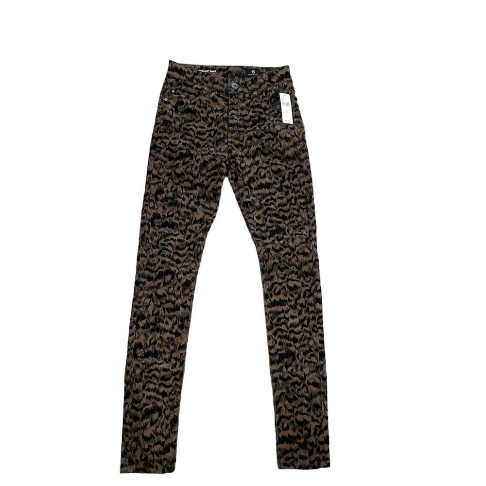 AG The Farrah Skinny Ankle High Rise Women‎ Size 24 Leopard Print Corduroy NWT - Picture 2 of 11